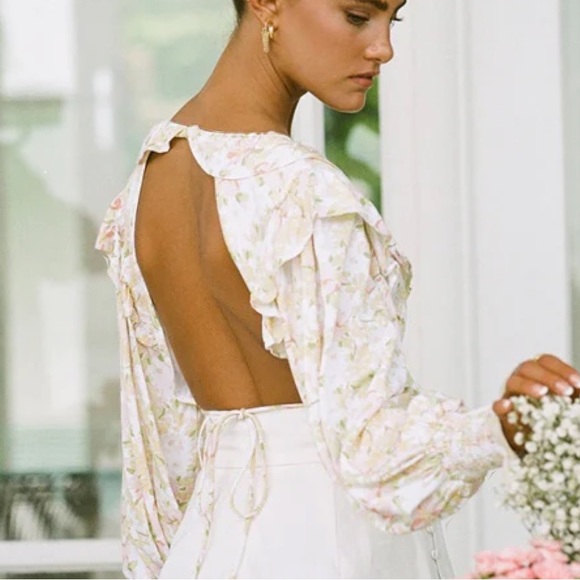 New with tags Ambria bodysuit Sabo skirt floral cut out backless - Picture 2 of 4